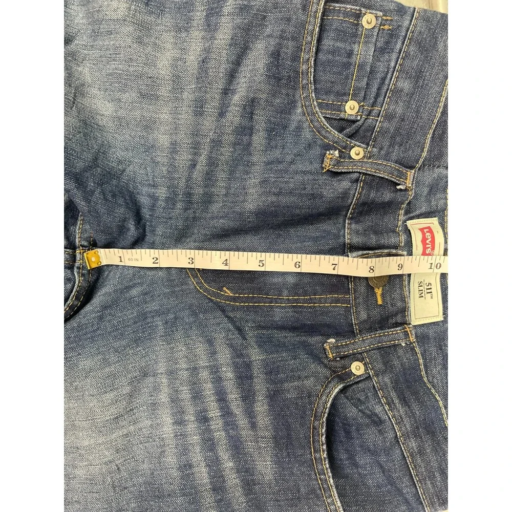 Levis 511 Jeans Womens Size‎ 14REG 27X28 Blue Dark Wash Denim Slim Straight Leg